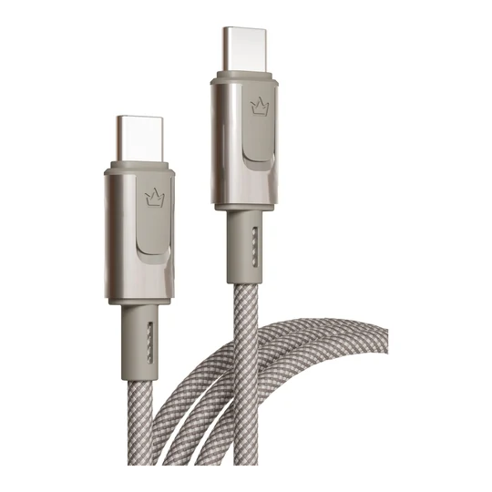 Дата-кабель VLP Force Line 100W USB-C + USB-C, 1.2m Натуральный титан