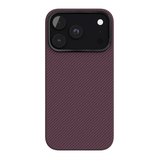 Чехол VLP Kevlar Case с MagSafe для iPhone 18 Pro Темно-вишневый