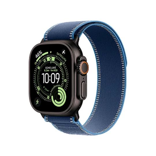 Apple Watch Ultra 3 GPS + Cellular, 49 мм, корпус из черного титана, ремешок Trail Loop Синий/Ярко-голубой