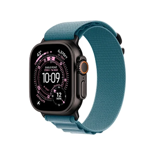 Apple Watch Ultra 3 GPS + Cellular, 49 мм, корпус из черного титана, ремешок Alpine Loop Голубой